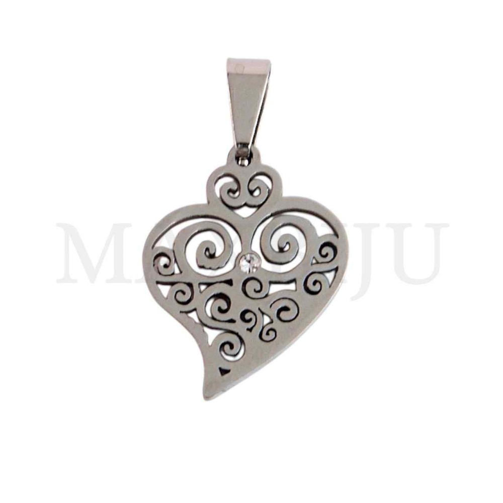 Stainless Steel Viana Heart Pendant 16x20mm