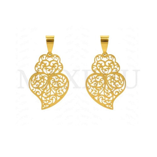 Stainless Steel Viana Heart Pendant 22x32mm