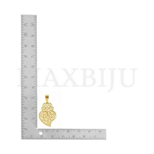 Stainless Steel Viana Heart Pendant 22x32mm