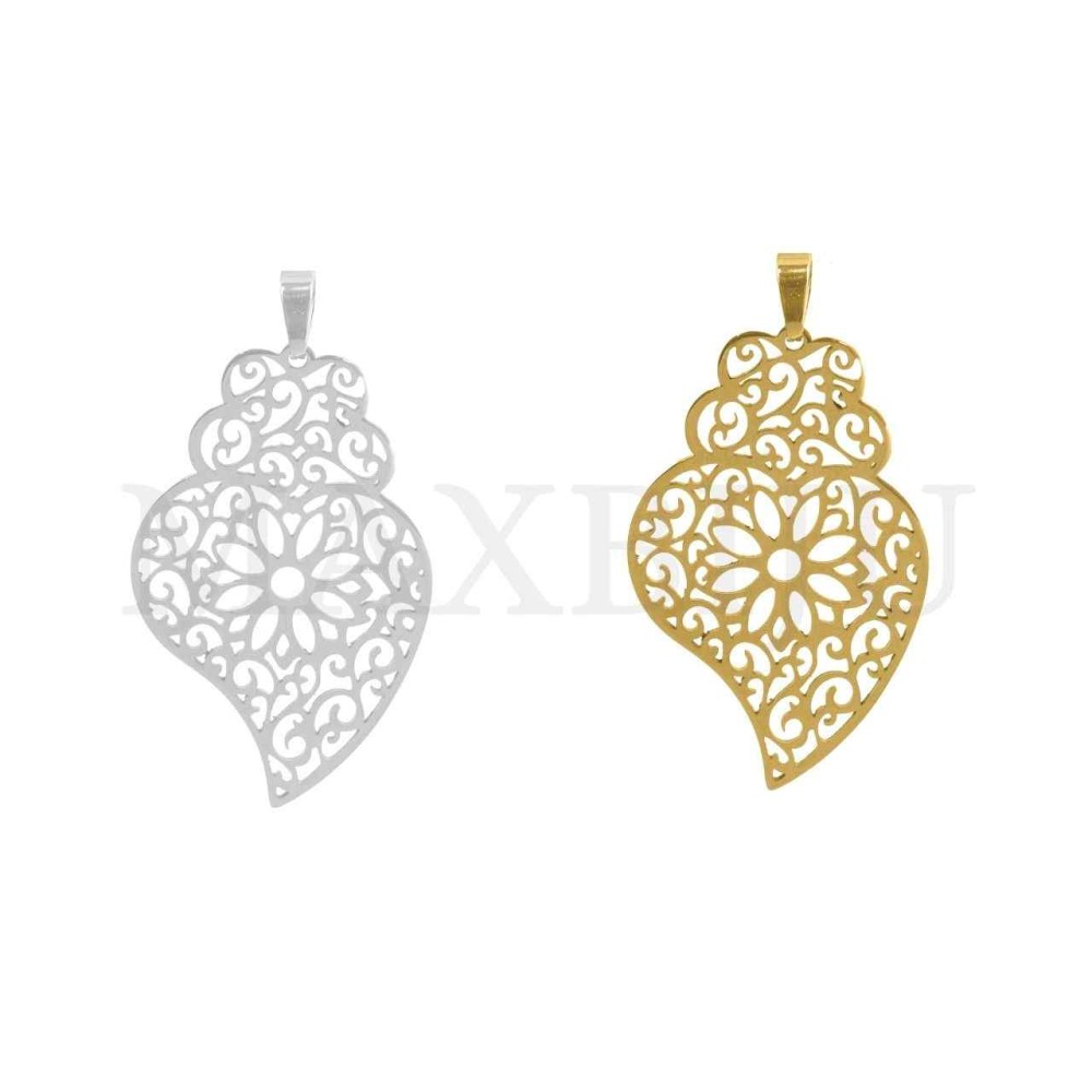 Stainless Steel Viana Heart Pendant 20x32mm