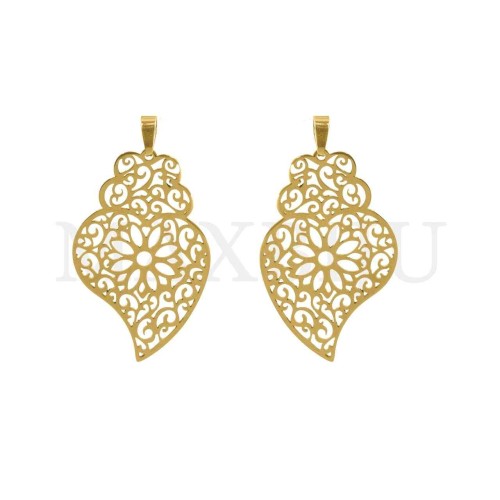 Stainless Steel Viana Heart Pendant 20x32mm