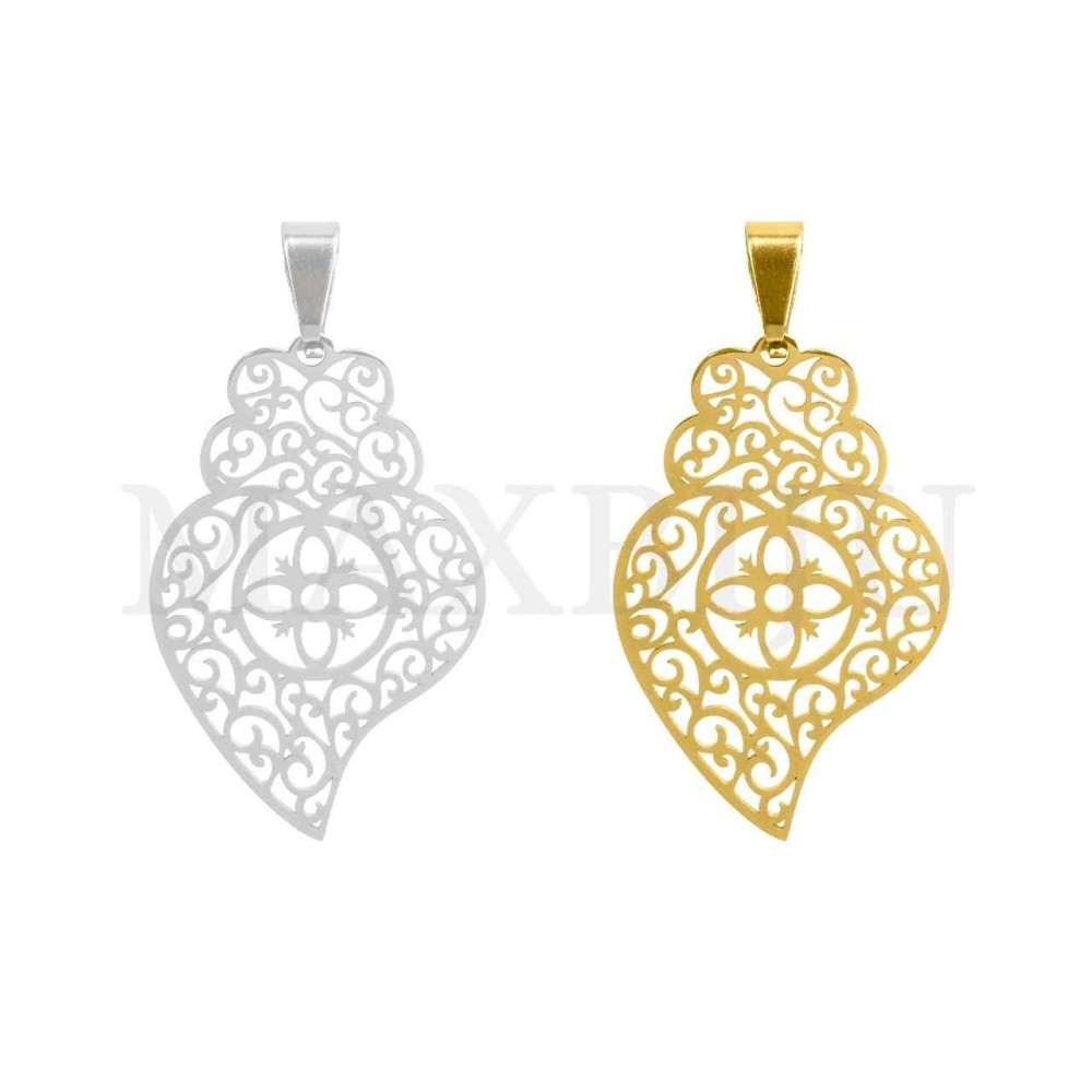 Stainless Steel Viana Heart Pendant 21x32mm