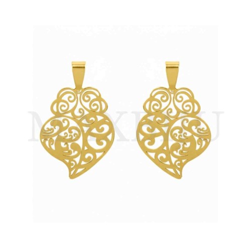 Stainless Steel Viana Heart Pendant 25x32mm