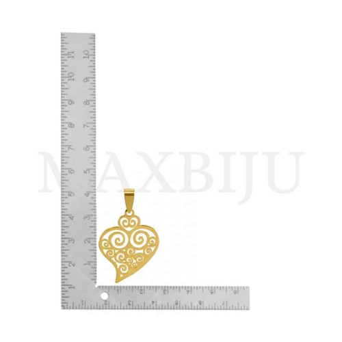 Stainless Steel Viana Heart Pendant 26x32mm