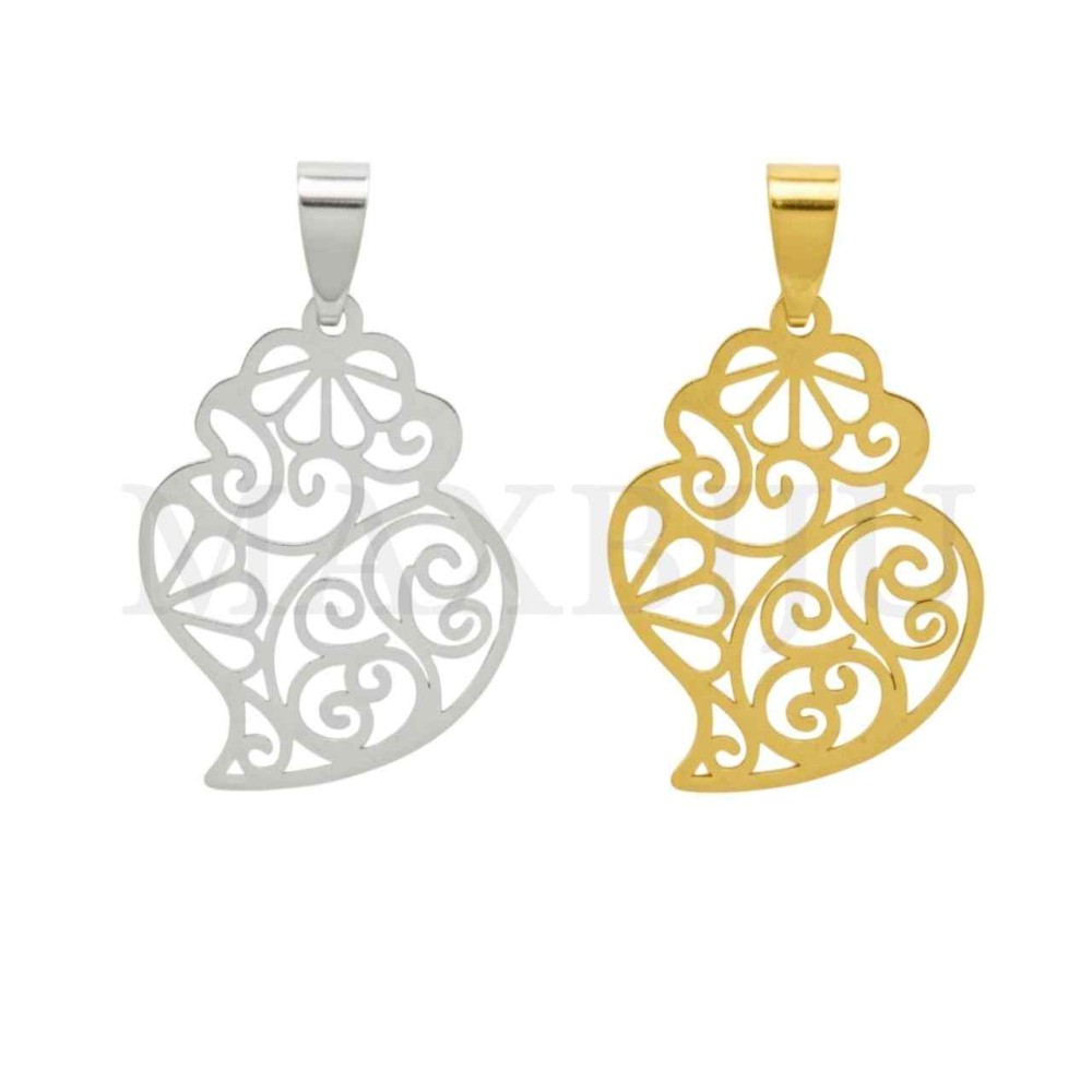 Stainless Steel Viana Heart Pendant 24x32mm