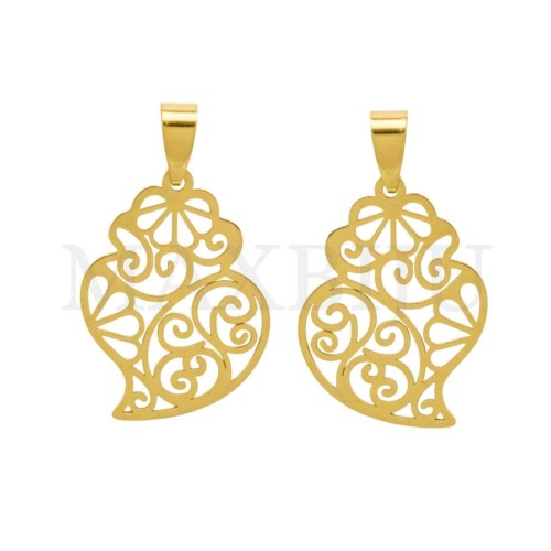 Stainless Steel Viana Heart Pendant 24x32mm