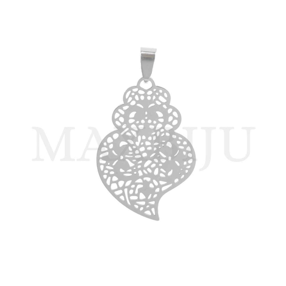 Stainless Steel Viana Heart Pendant 29x42mm