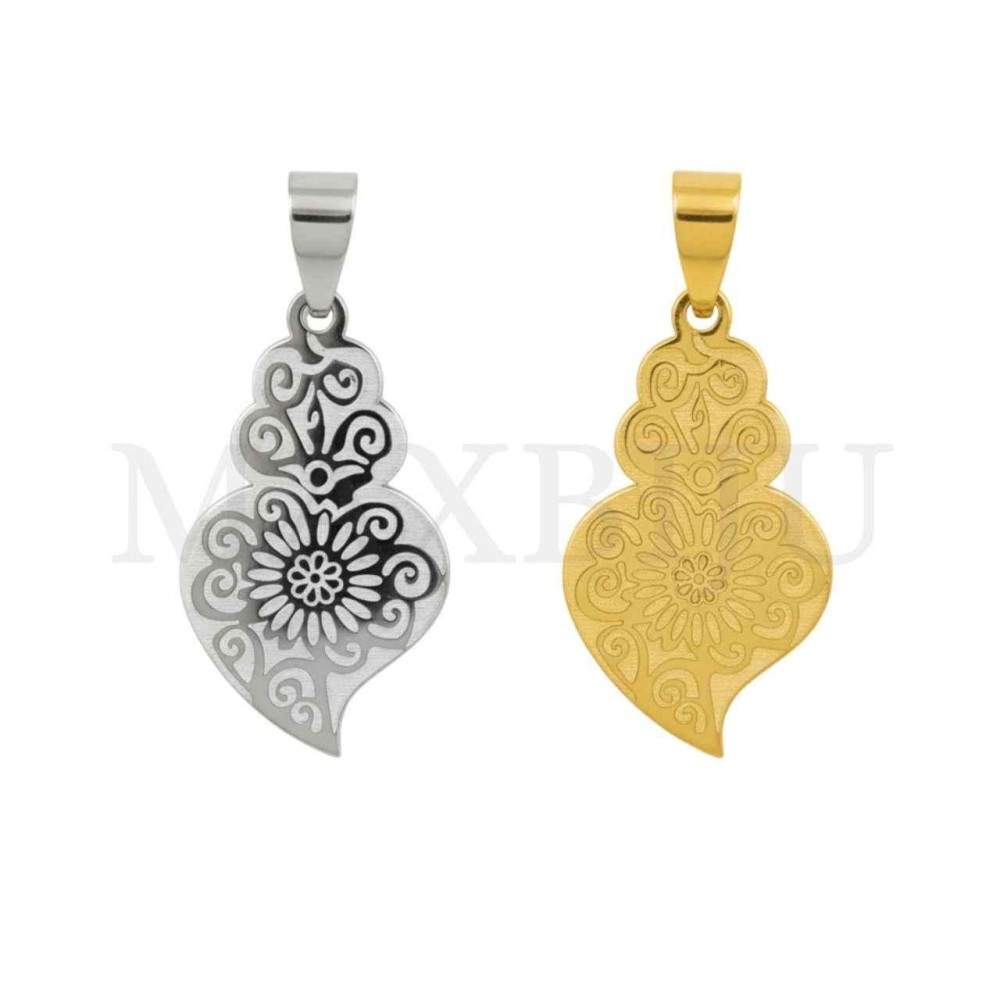 Stainless Steel Viana Heart Pendant 19x34mm