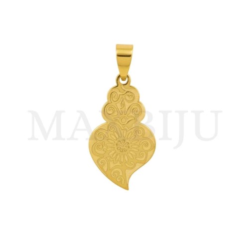 Stainless Steel Viana Heart Pendant 19x34mm