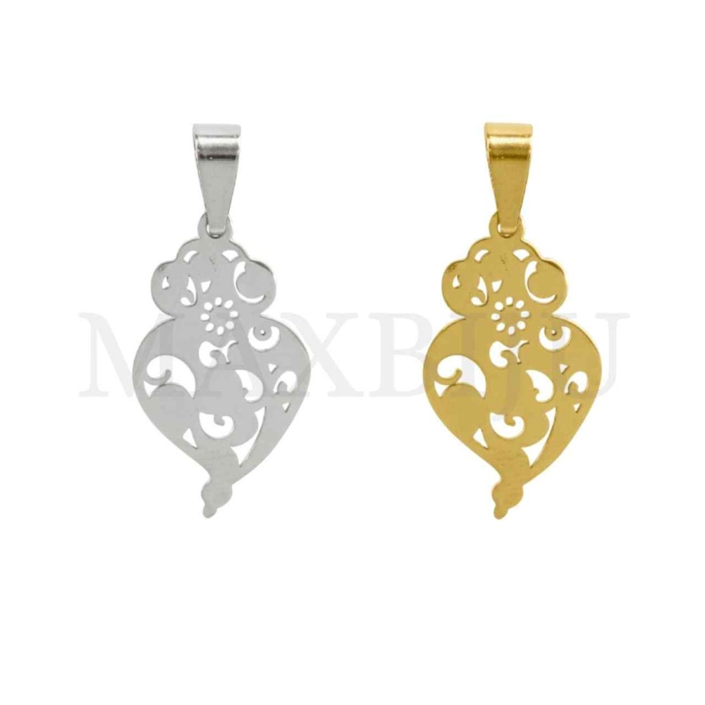 Stainless Steel Viana Heart Pendant 13x22mm