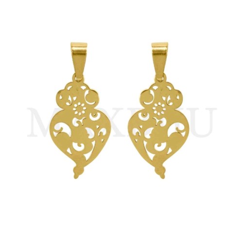 Stainless Steel Viana Heart Pendant 13x22mm