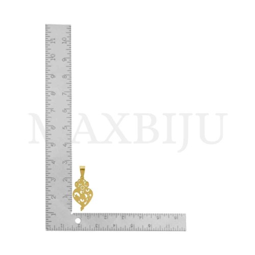 Stainless Steel Viana Heart Pendant 13x22mm