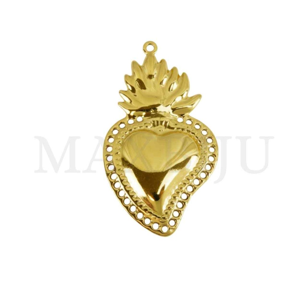 Stainless Steel Viana Heart Pendant 29x51mm