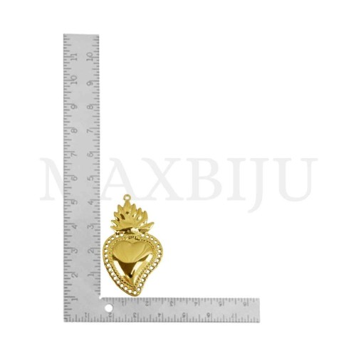 Stainless Steel Viana Heart Pendant 29x51mm