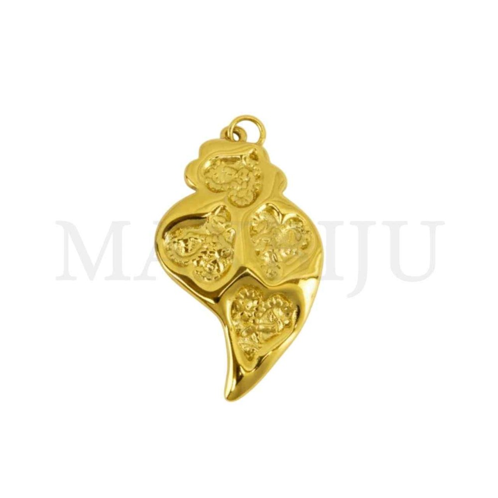 Stainless Steel Viana Heart Pendant 22x36mm