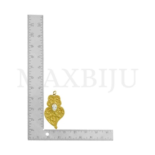 Stainless Steel Viana Heart Pendant with Zirconia 18x31mm