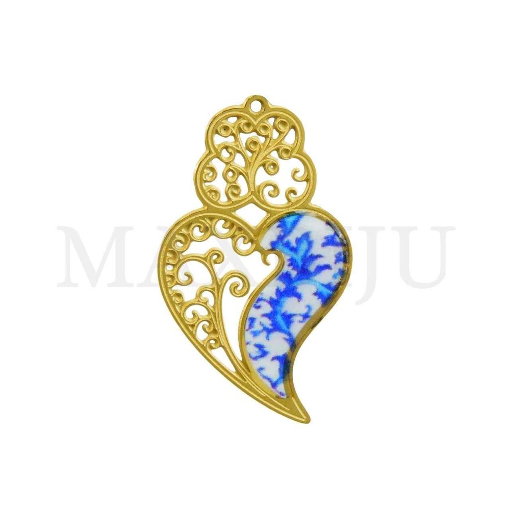 Stainless Steel Viana Heart Pendant 22x38mm