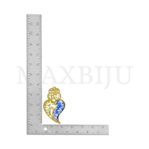 Stainless Steel Viana Heart Pendant 22x38mm