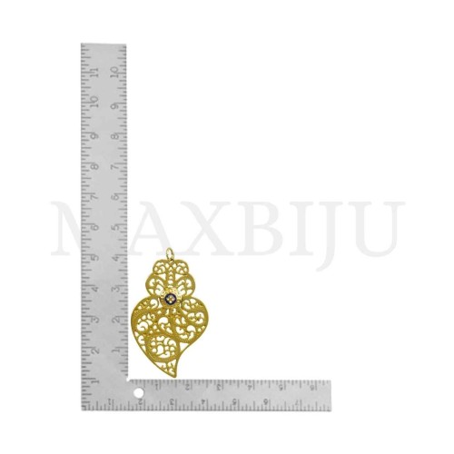 Stainless Steel Viana Heart Pendant 29x46mm