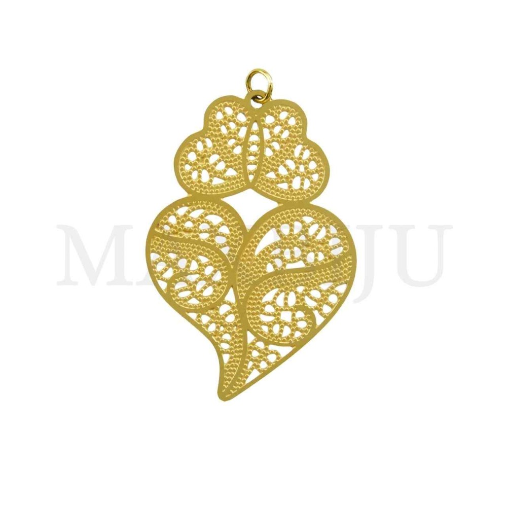 Stainless Steel Viana Heart Pendant 31x46mm