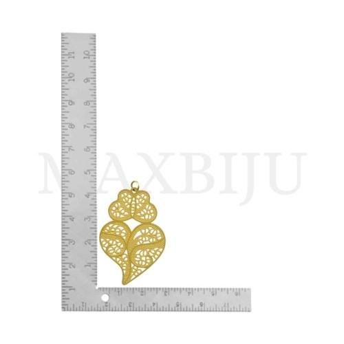 Stainless Steel Viana Heart Pendant 31x46mm