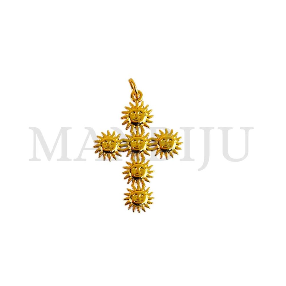 Stainless Steel Sun Cross Pendant (38mm)