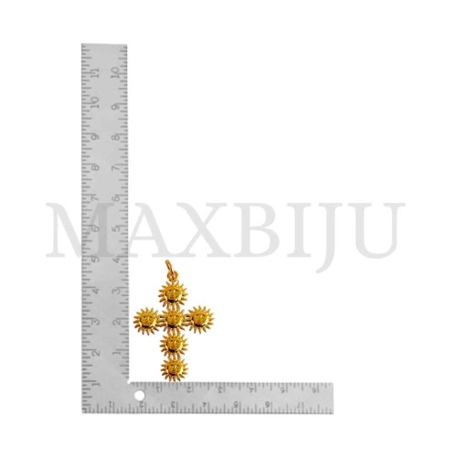 Stainless Steel Sun Cross Pendant (38mm)