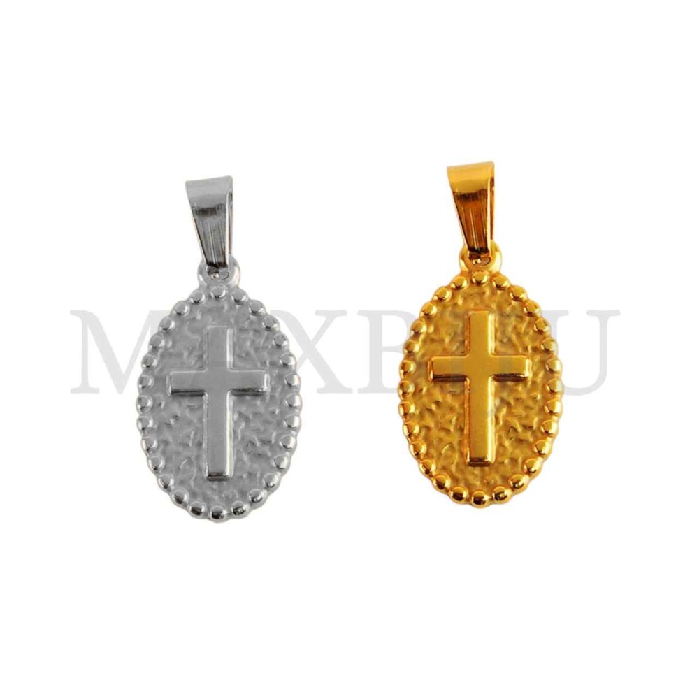 Stainless Steel Cross Medal Pendant (23mm)