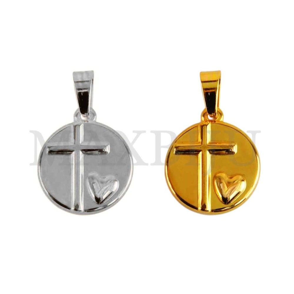 Stainless Steel Cross Medal Pendant (21mm)