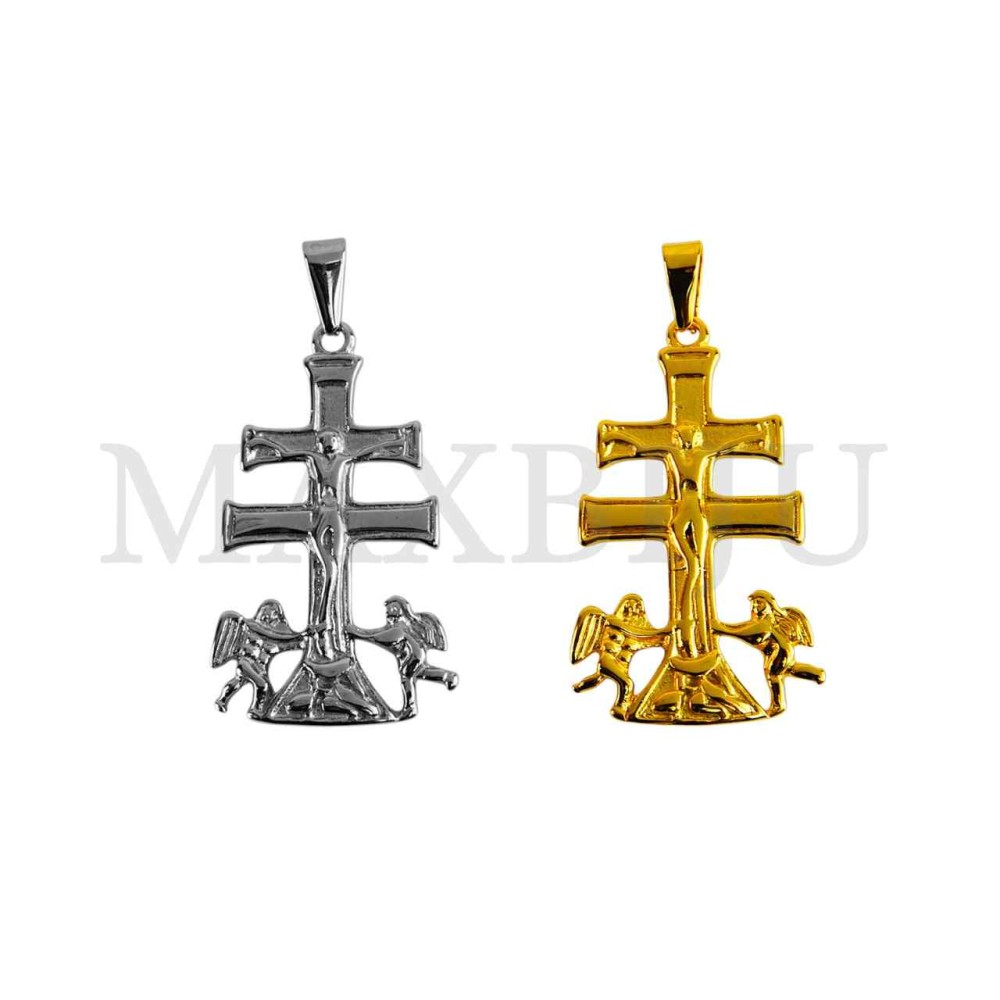 Stainless Steel Caravaca Cross Pendant (37mm)