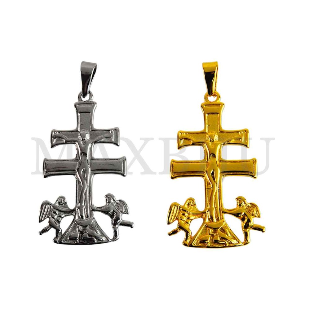 Stainless Steel Caravaca Cross Pendant (49mm)