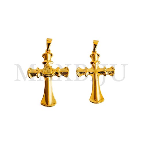 Stainless Steel Crown Cross charm Pendant (49mm)