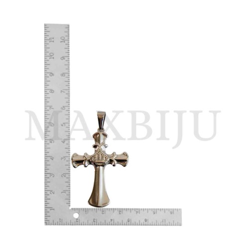 Stainless Steel Crown Cross charm Pendant (49mm)