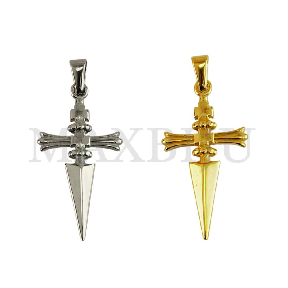 Stainless Steel arrowhead Cross charm Pendant (38mm)