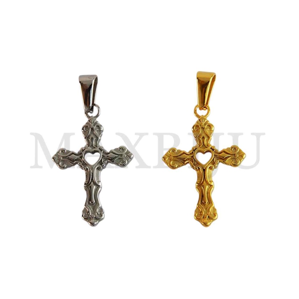 Stainless Steel Cross charm Pendant (39mm)