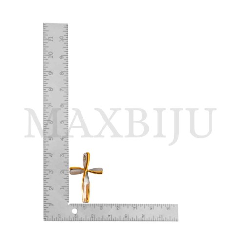 Stainless Steel Twist Cross  Pendant (30mm)