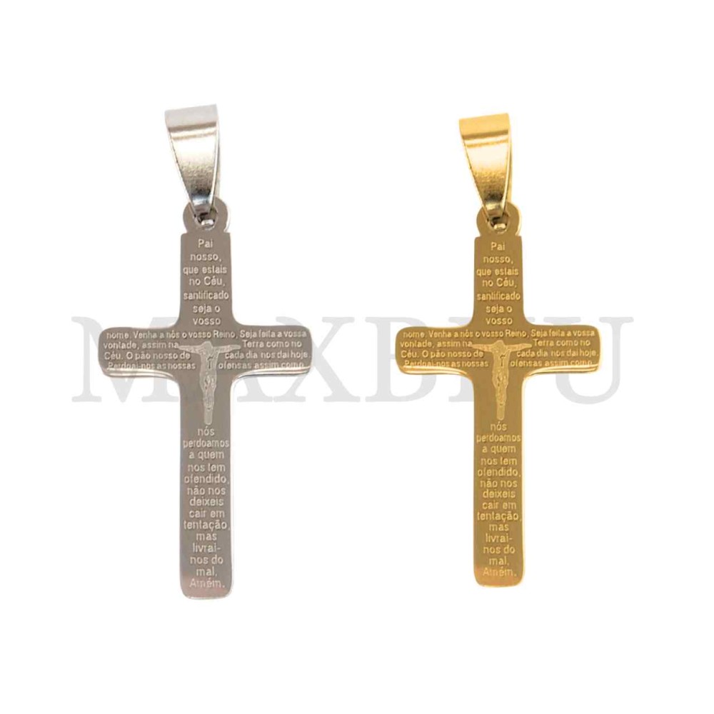 Stainless Steel Cross charm Pendant (34mm)