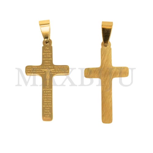 Stainless Steel Cross charm Pendant (34mm)