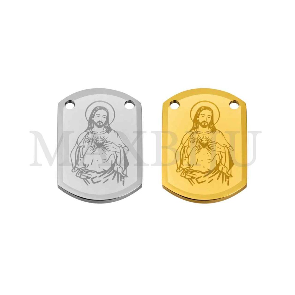 Stainless Steel Scapular - Jesus Christ 13x19mm