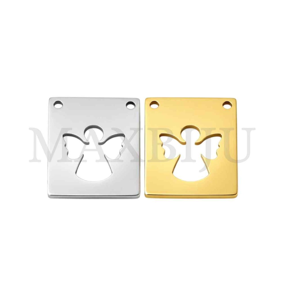 Stainless Steel Scapular - Angel 13x15mm