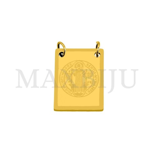 Stainless Steel Scapular - Saint Benedict 13x17mm