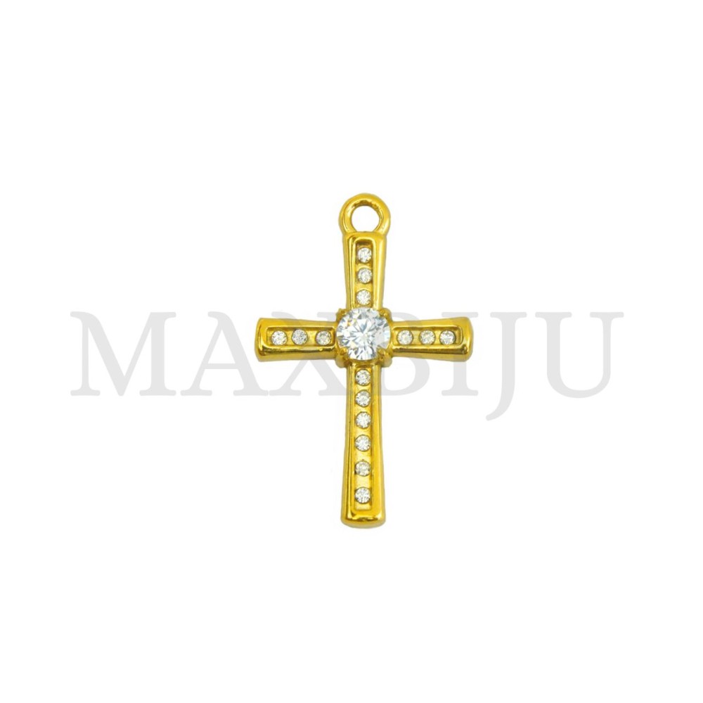 Stainless Steel Cross-Shaped Earrings 17x26mm.