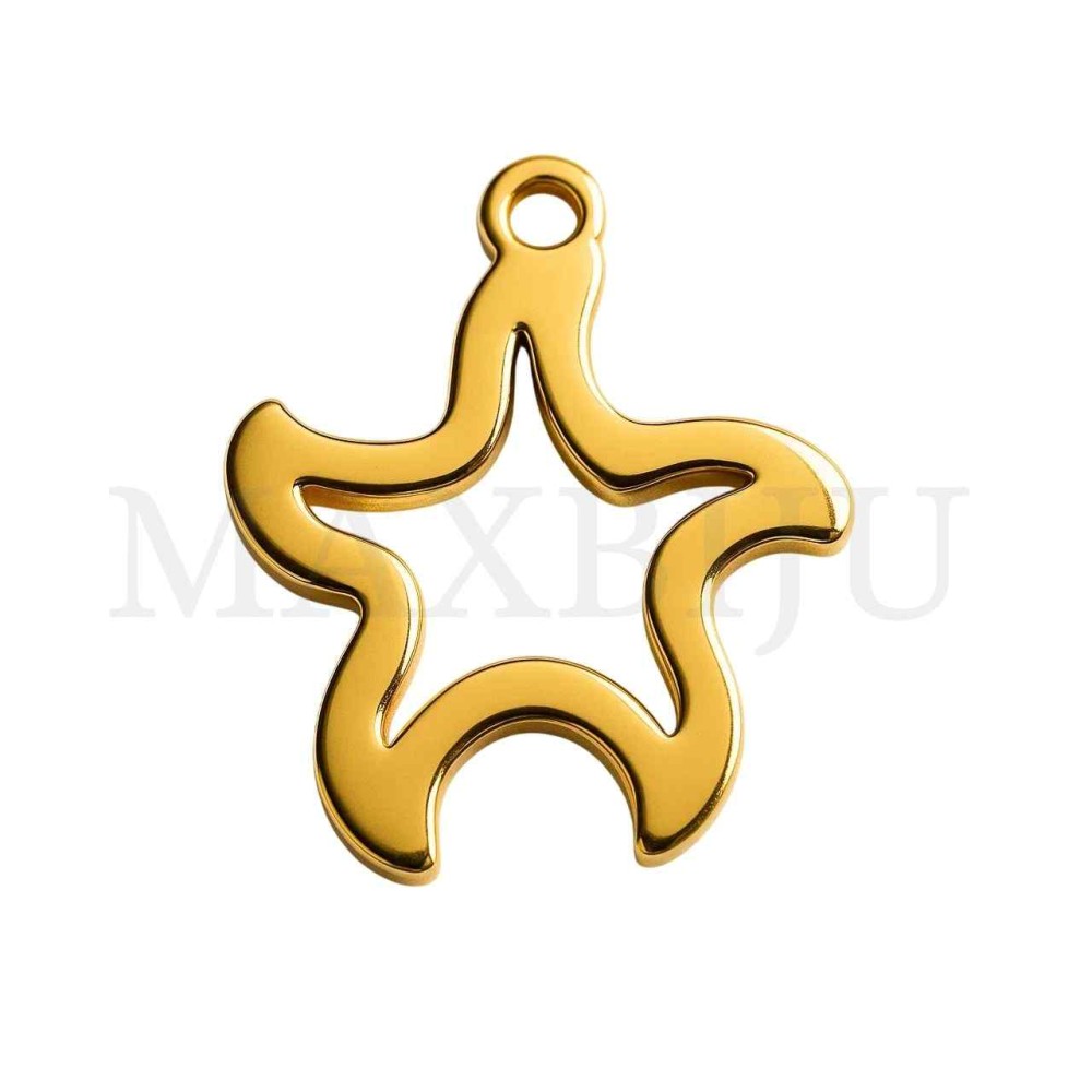 Stainless Steel Pendant - Starfish 15x18mm