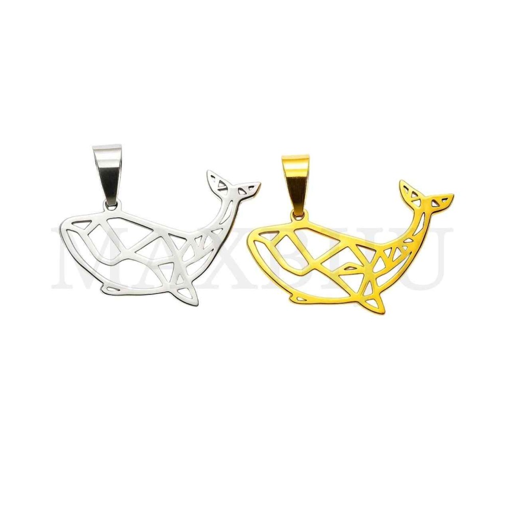 Stainless Steel Pendant - Whale 30x20mm