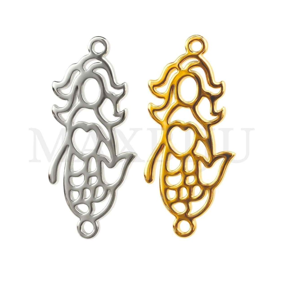 Stainless Steel Pendant - Mermaid 12x25mm