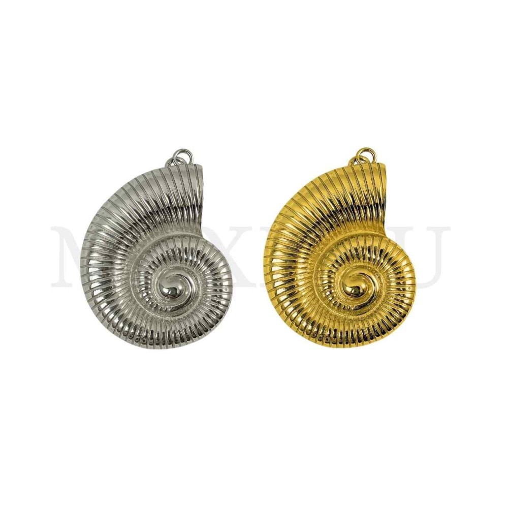 Stainless Steel Pendant - Shell 36x50mm