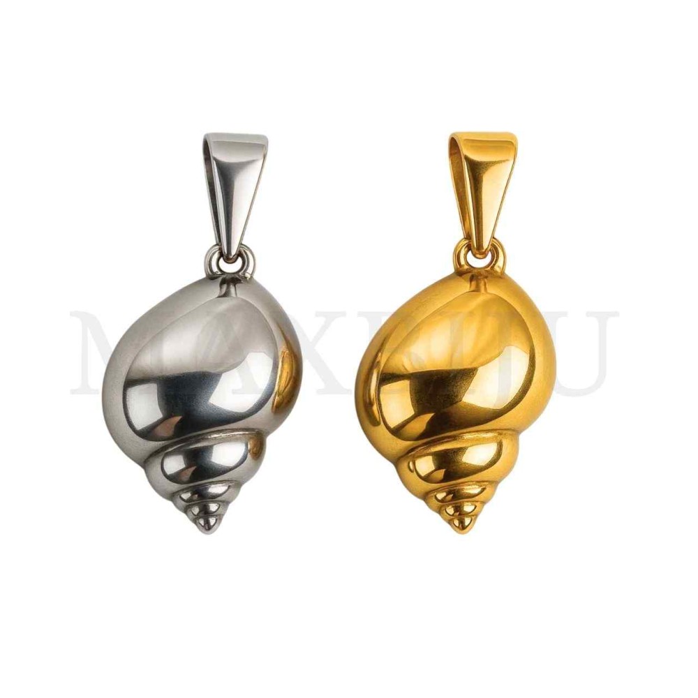 Stainless Steel Pendant - Shell 14x22mm