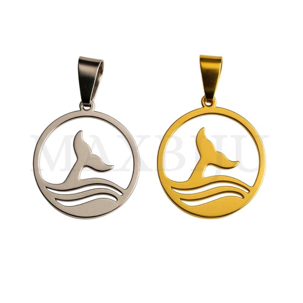 Stainless Steel Pendant - Mermaid Tail 25mm