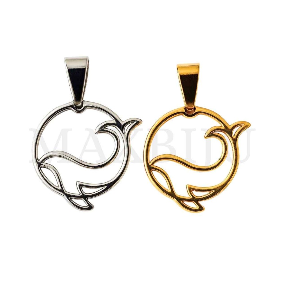 Stainless Steel Pendant - Whale 25mm