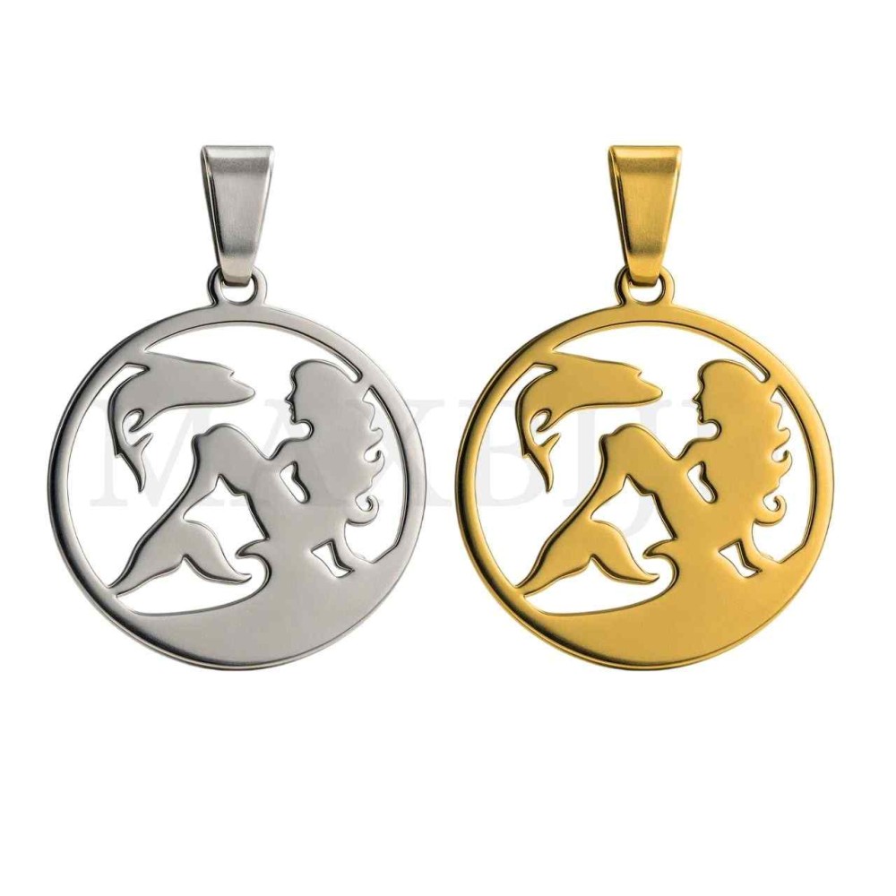 Stainless Steel Pendant - Mermaid Tail 25mm